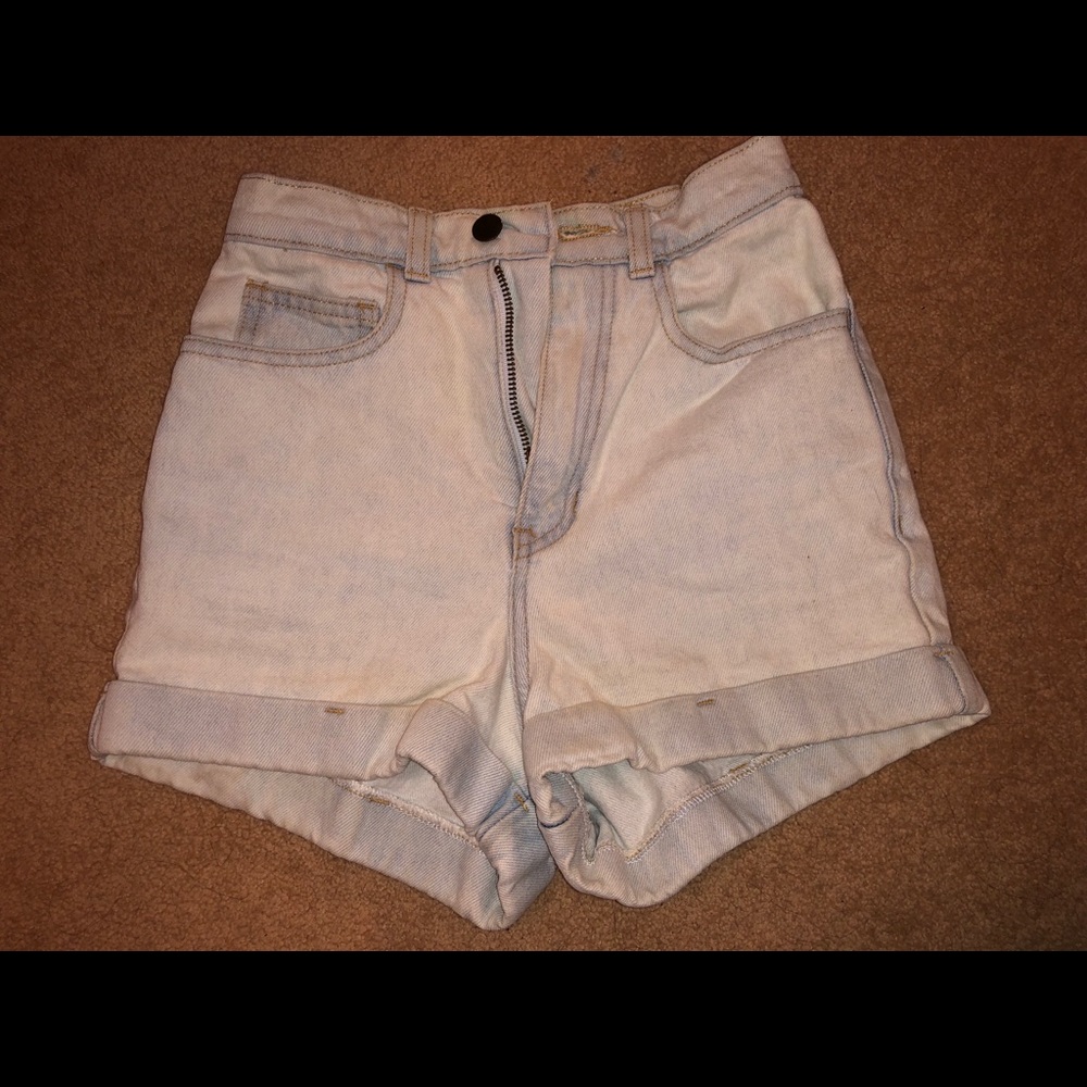 American apparel high waisted jean shorts